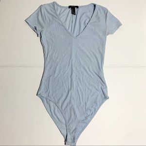 Forever 21 Baby blue V neck body suit Size S